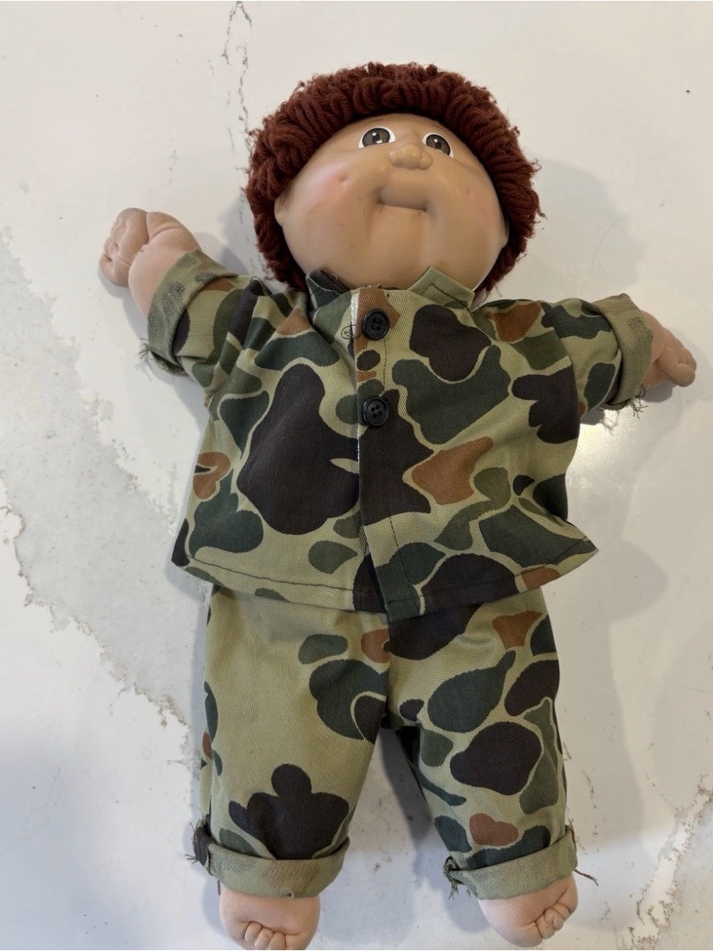 Coleco 1982 vintage cabbage patch kid yarn loop hair eyes dimples boy